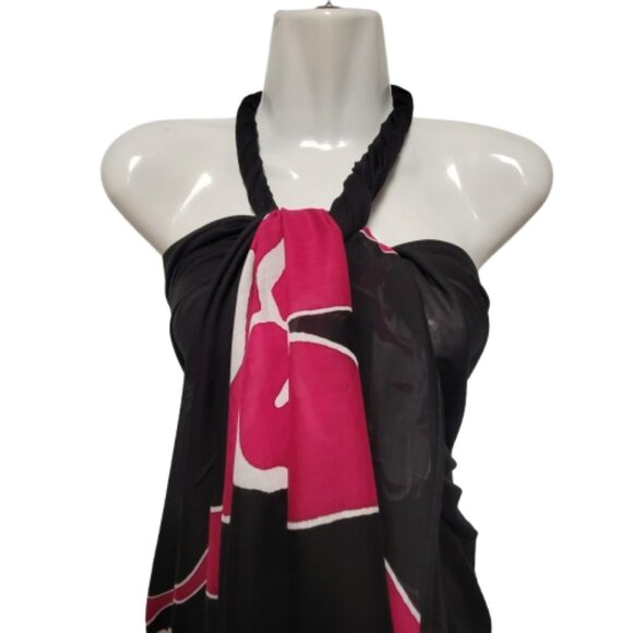 Cover Up Long Wrap, Halter or Strapless Wrap Dress Cotton Coverups - Picture 3 of 7